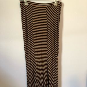 Brown and Black Maxi Skirt